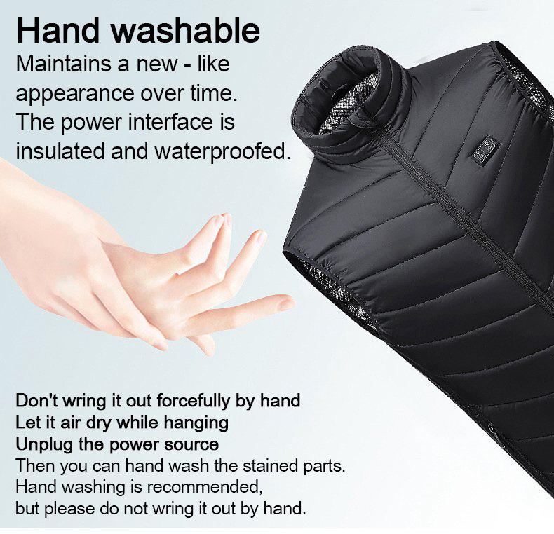 Unisex Plus Size Cotton Heated Vest with Rechargeable Smart Temperature Control