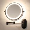 8 Inch Black Wall Mounted Bathroom Mirror 10x Magnifying Makeup Mirror Adjustable Dimming Vanity Cosmetic Mirrors with Light