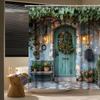 Italian Street Shower Curtain Rustic Garden Door Brick Wall Mediterranean Tuscan Renaissance City Courtyard Plant Spring Floral