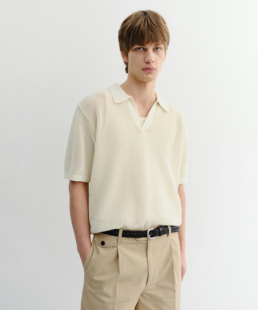 Deonseuteupomaen Chunky Polo Knit_Unisex_Udsw6B126_Ivory