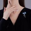 Temperament Ribbon Crystal Brooch High-End Female Retro High-End Bow Corsage Pin Suit Dress Accessories