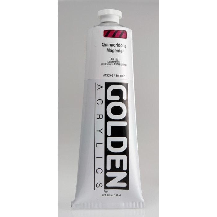 Peinture Acrylique - GOLDEN - Quinacridone Magenta - 150ml - Résistance à la lumière - Opacité 7