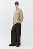ZIOSONGZIO Semblance Boucle Henley Neck Knit Ash Green Zh5Kt828Ag