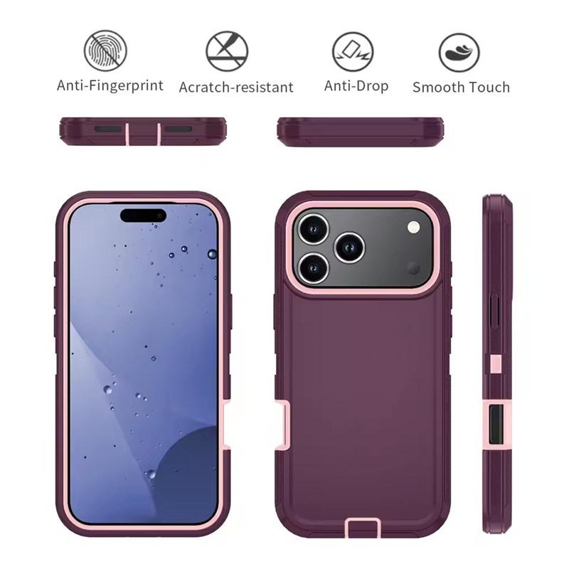 Armor Shockproof Defender Phone Case For iphone 11 12 13 14 15 16 17 Pro Max X XS XR XSMAX 16E 17AIR Hard PC+TPU Back Cover