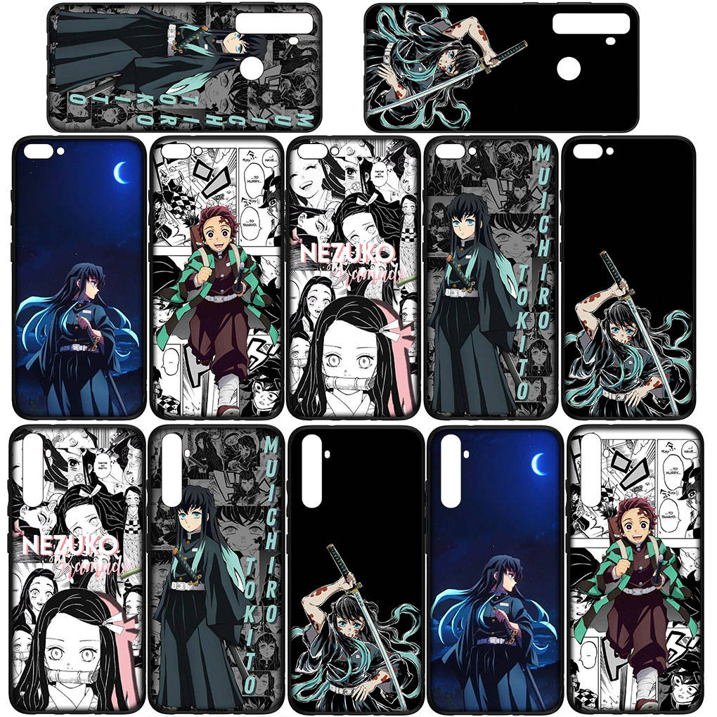 For Samsung Galaxy S24 S23 iPhone 16 15 14 Xiaomi Redmi Note 13 12 11 Plus 9 Pro Max X XR-deksel Muichiro Tokito Kamado Tanjiro Demon Slayer OPPO Huawei