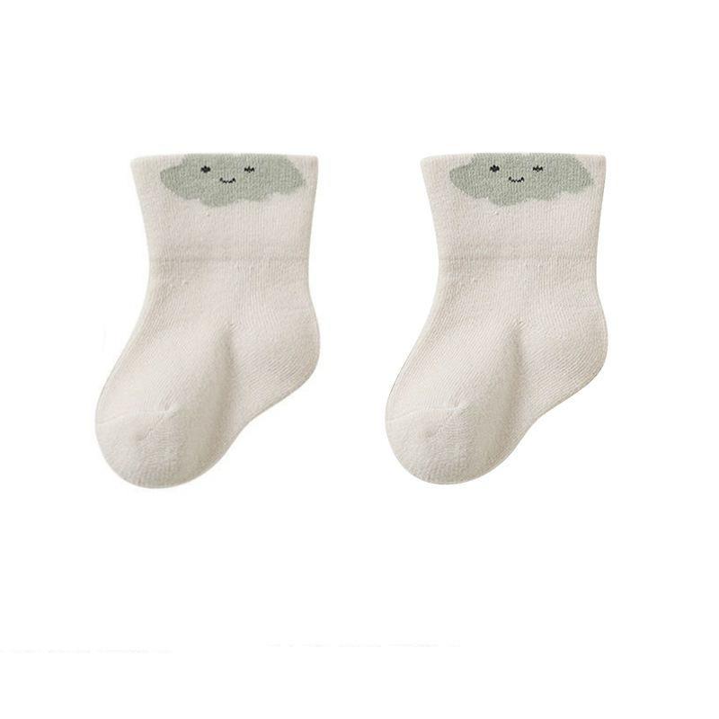 Baby Middle Tube Socks  Infant Cotton Cute Cartoon Baby Socks for Girls Boys Newborns Without Bones Loose Socks Spring Autumn