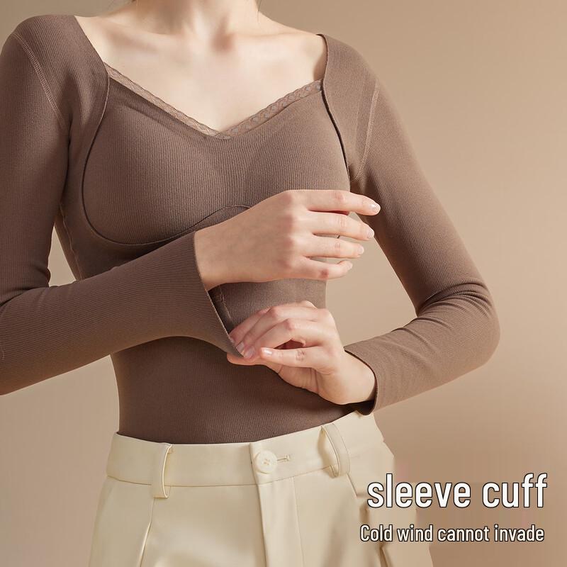 Dámský plyšový termotop MaoRen s vestavěnou podprsenkou