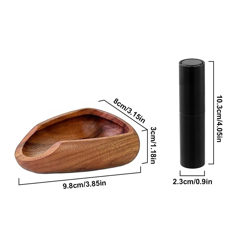 Multifunctional Wooden Coffee Bean Dosing Cup and Light Spray Bottle Barista Set for Enhance Brewing Coffee Experience