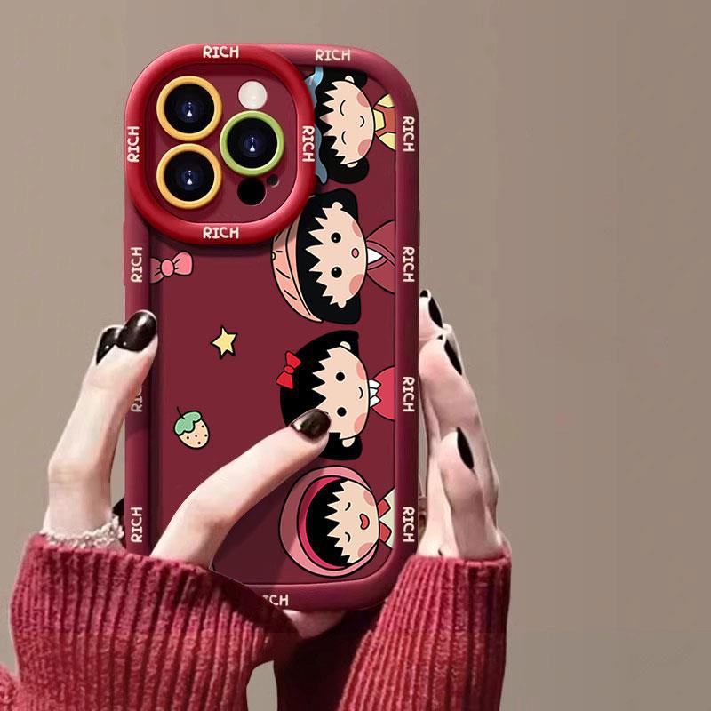 Applicable To Apple 11promax Cartoon Mobile Phone Case Silicone Puff Case New Xiaomi 11pro Cherry Balls