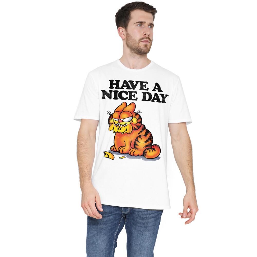 Garfield Nice Day T-Shirt S-2XL, White Unisex T-Shirt XXXL