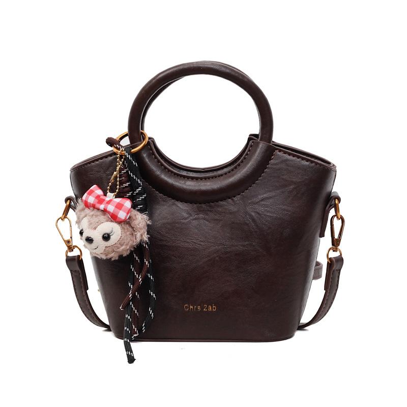 Commuter hand-held new ins diagonal cross fashion autumn women's shoulder crossbody bucket bag