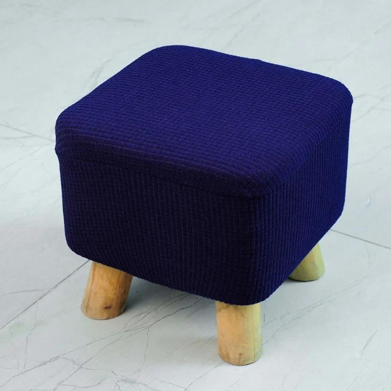 Эластичный квадратный чехол для табурета съемный чехол для подставки для ног моющийся чехол для пуфа защитный чехол для подставки для ног мебель для табурета 1770₽