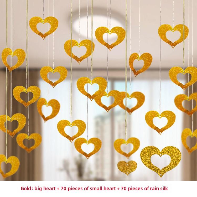 

Balloon Pendant Wedding Decoration Birthday Party Bedroom Venue Decoration Heart Shaped Pentagram Rain Silk Sequin Pendant