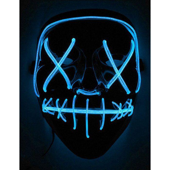 Accessoire - Masque led lumineux bleu adulte