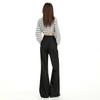 American Spice Girl micro-pull pants simple style loose high waist versatile micro-pull women's denim trousers extended black trousers