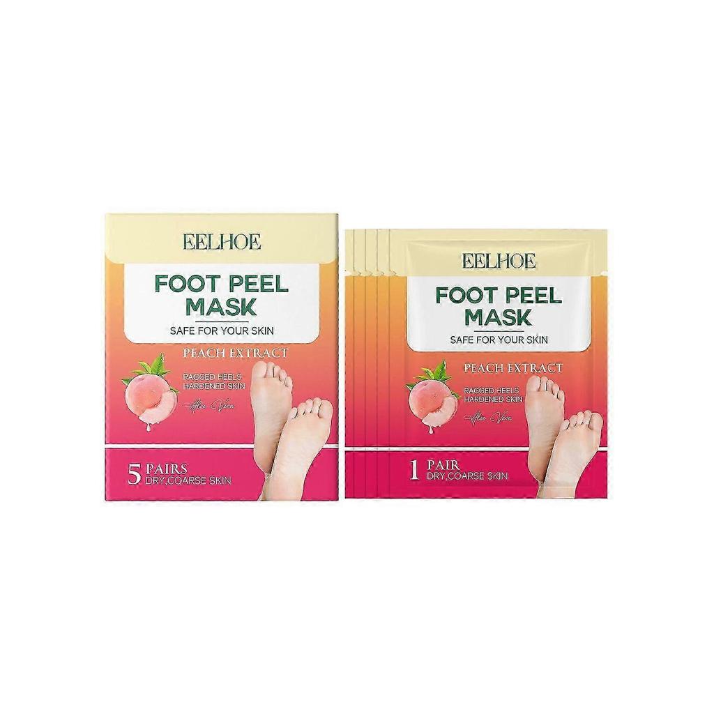 EELHOE Peach Foot Mask: Plant Extracts, Hydrating and Softening, Improves Dryness, Daily Foot Care.