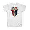Gift T-Shirt : Dominican Republic Flag Skull National Colors