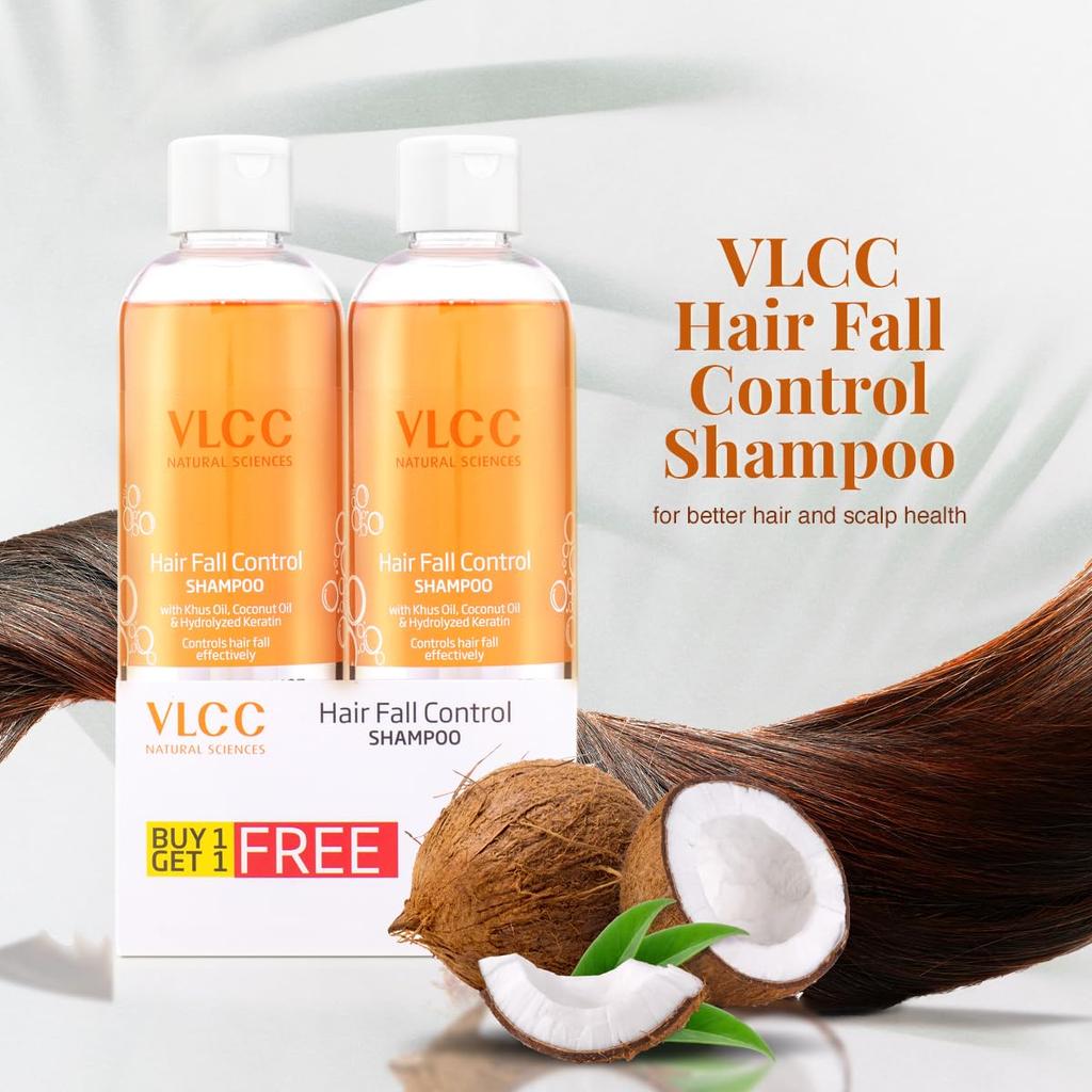 VLCC Hair Fall Control Shampoo 350 Ml X 2 Pack For Stronger Thicker Hair And Balanced Scalp Care With Herbal Formula