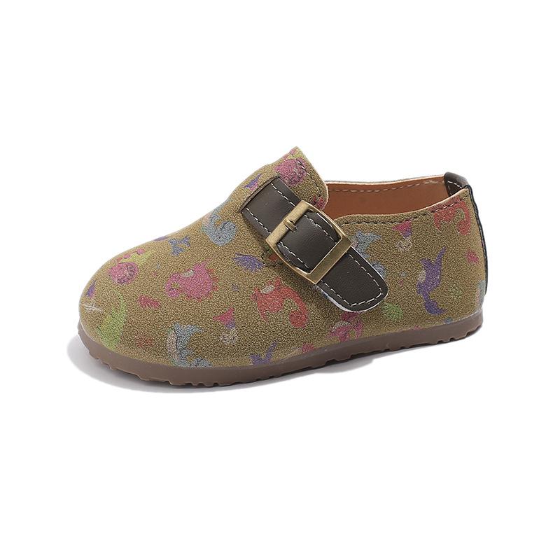 Fashion Girls Shoes Anti Slip Kids Bean Shoe Soft Soled Child Leather Shoes Simple Girl Casual Shoe