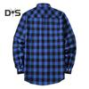 Fall Winter Men Shirt Coat Plaid Print Long Sleeves Chest Pocket Turn-down Collar Single-breasted Loose Contrast Color Jacket
