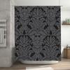 Luxurious Damask Shower CurtainElegant Black Grey Floral Print Bathroom Decor Waterproof Fabric for Home Bathrooms in Various Si
