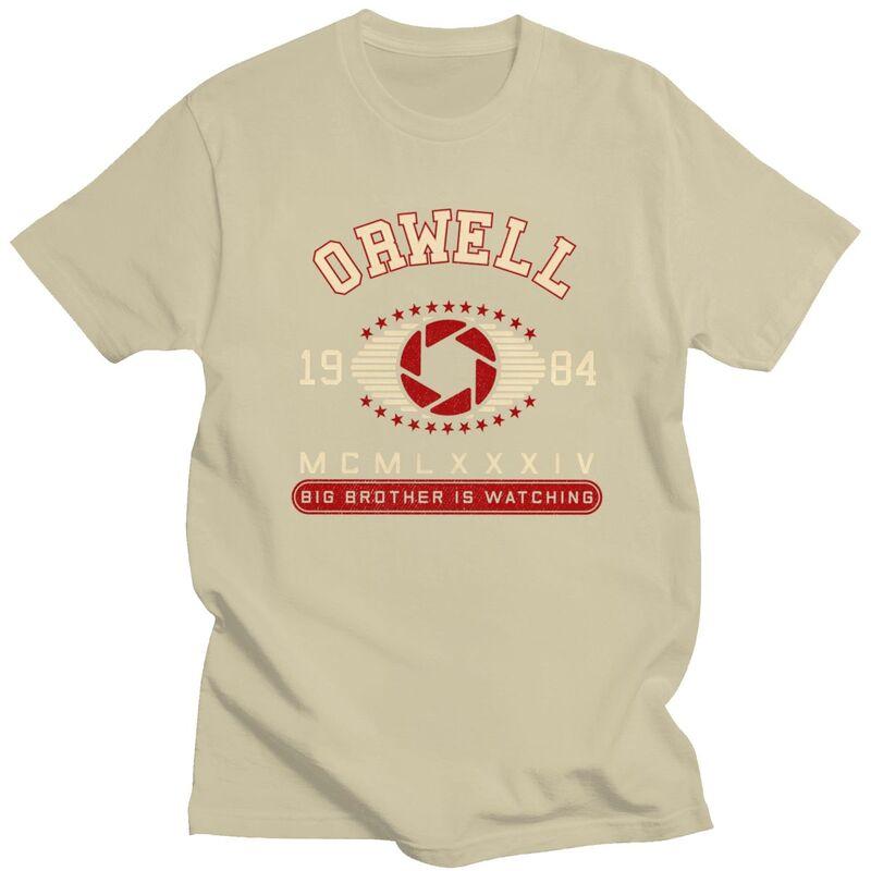 1984 George Orwell Quotes Tshirt Men Women Short Sleeves Fashion Casual Clothing Summer Loose Oversized 100 Cotton Tee Tops
