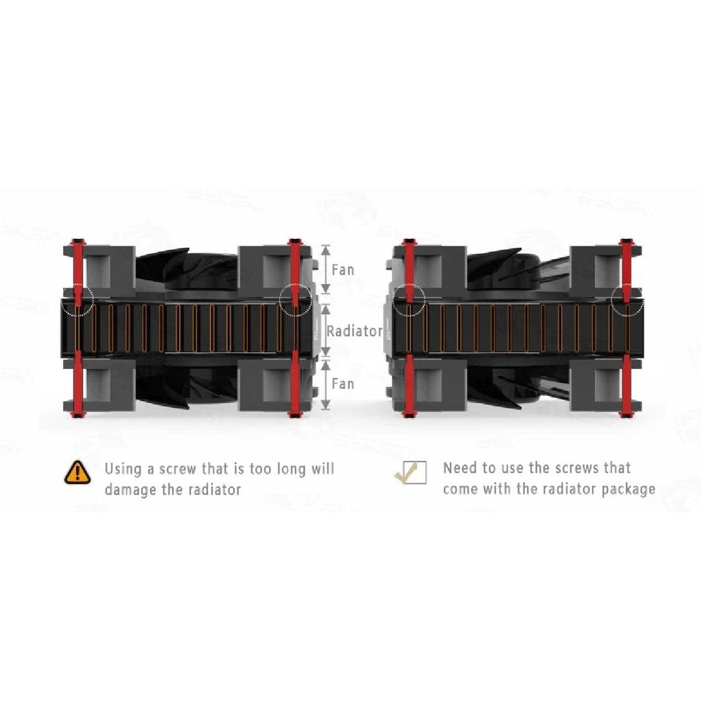 BYKSKI 30mm Thick Copper Single Row of Radiator Computer Water Cooling Liquid Heat Exchanger Use for 12cm Fans 120/240/360/480MM