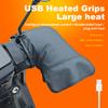 Motorbike Heated Handle Grip Covers Waterproof Motorcycle Heating Warm Muffs USB Charging Reflective Snowmobile Bike Accessories