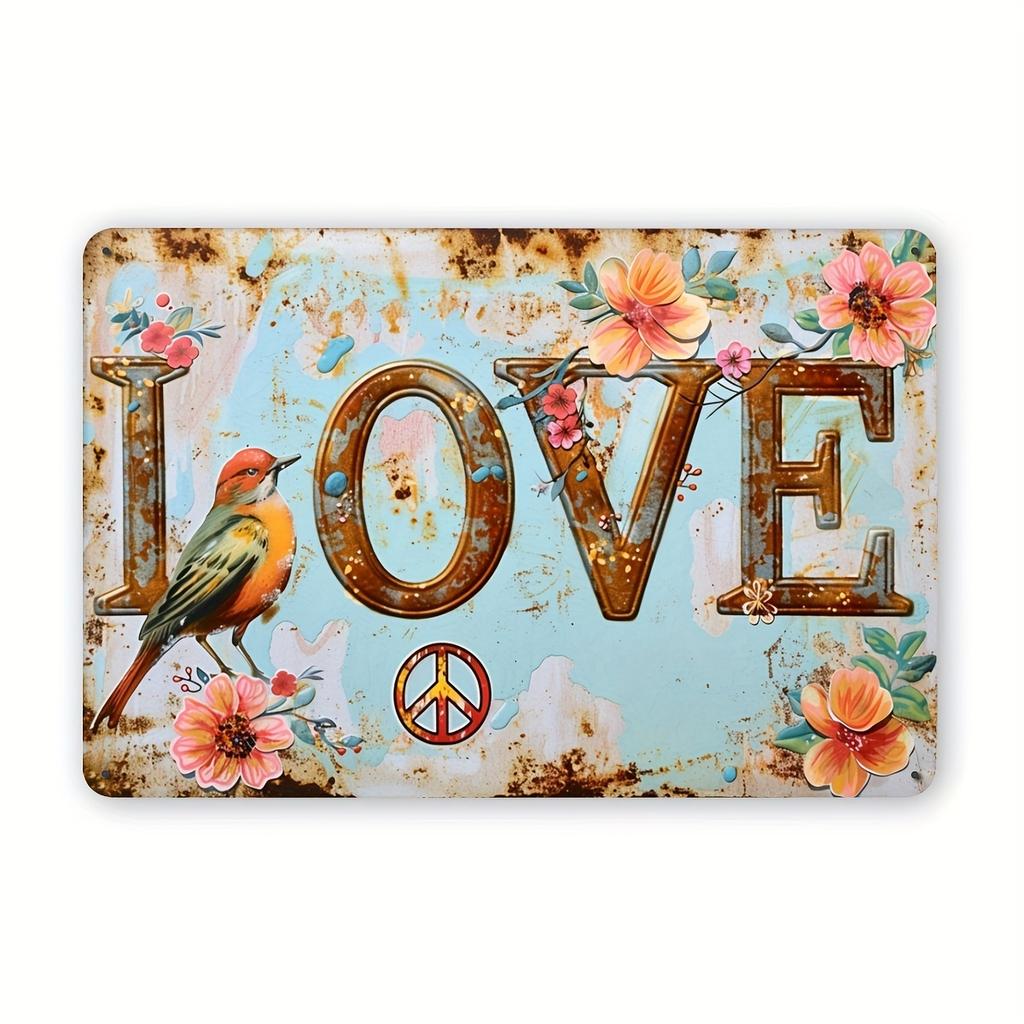 Vintage Garden Metal Tin Sign - Floral & Gardening Tools Design Perfect for Bar Cafes Restaurants, Garages & Home Decor Wall Art