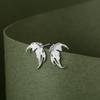 2 Pairs Silver Creative Small Angel Wings Earrings For Women Girls Cz Studs Wedding Party Luxury Ear Jewelry Birthday Gifts