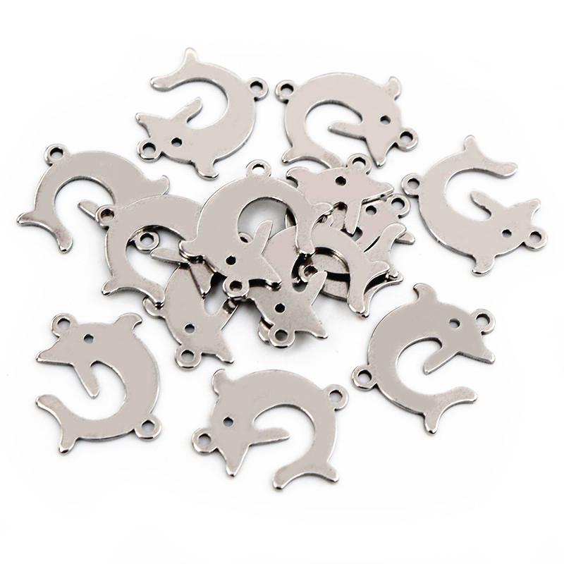 20pcs No Fade 316 Stainless Steel Double Loops Star Heart Cute Charms Pendant DIY Jewelry Findings for Necklace Bracelet