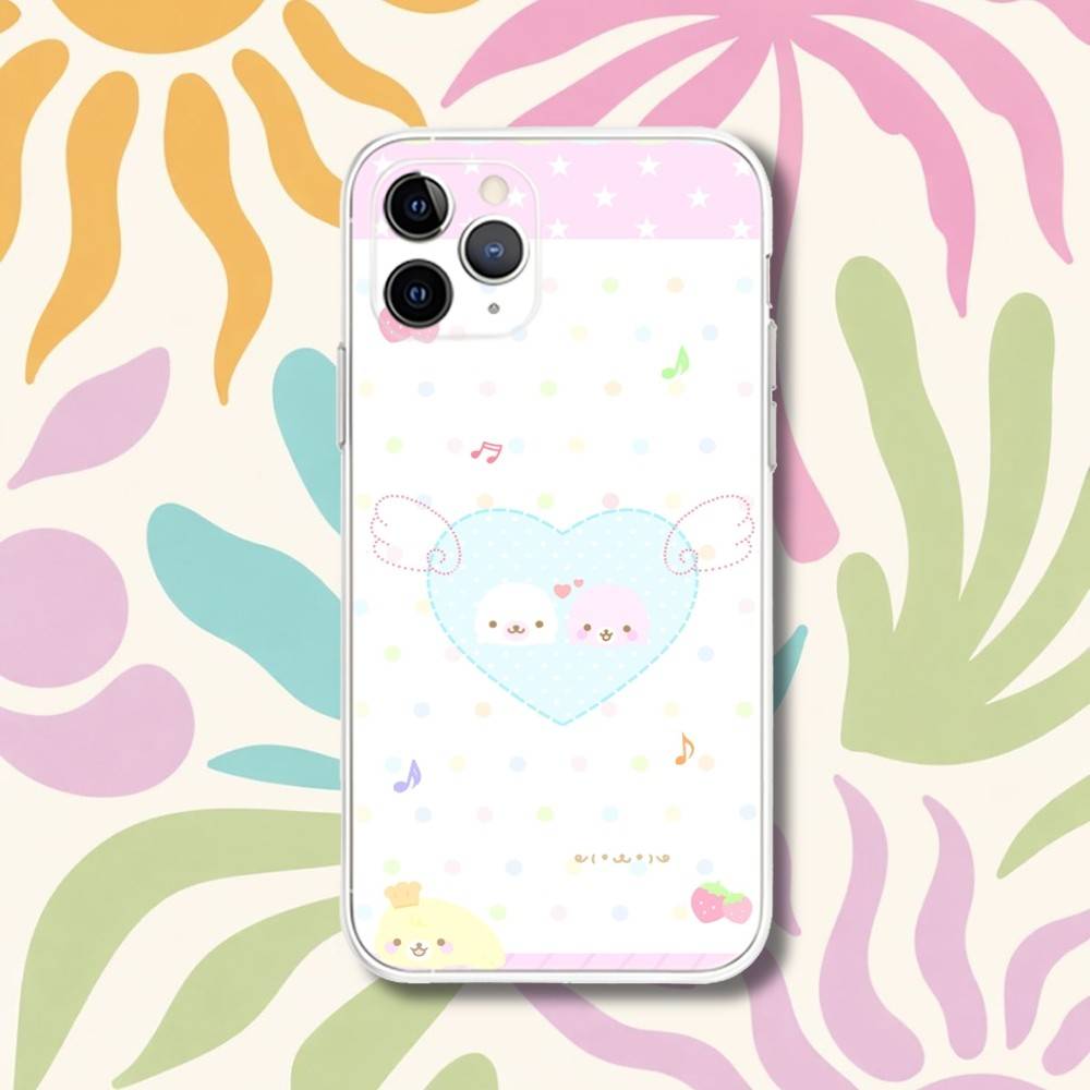 Cute M-Mamegoma Seals Transparent Phone Case For iPhone 17,13,15,12,11,14,16 Pro Max Mini 7,8 Plus SE4,17E Air Cover Fundas