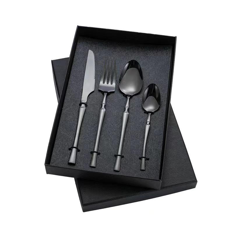 Stainless Steel Tableware 24-piece Set Small Waist Family Western Food Steak Knife, Fork and Spoon Set