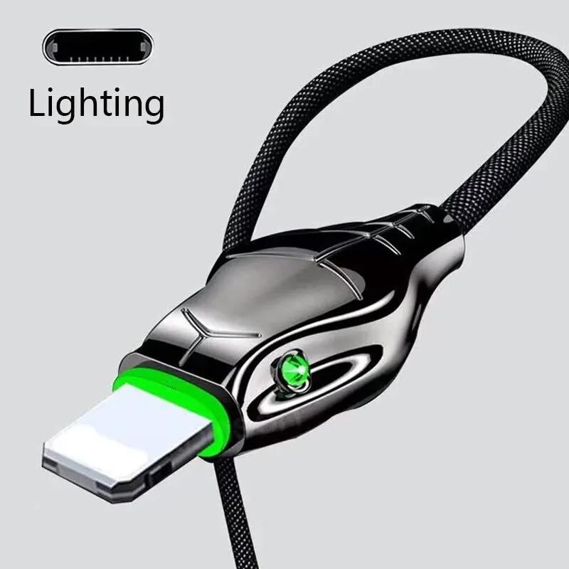 1PC Tipo Cavo 5A Cavo dati con luce spia a testa di serpente per ricarica rapida ad alta velocità