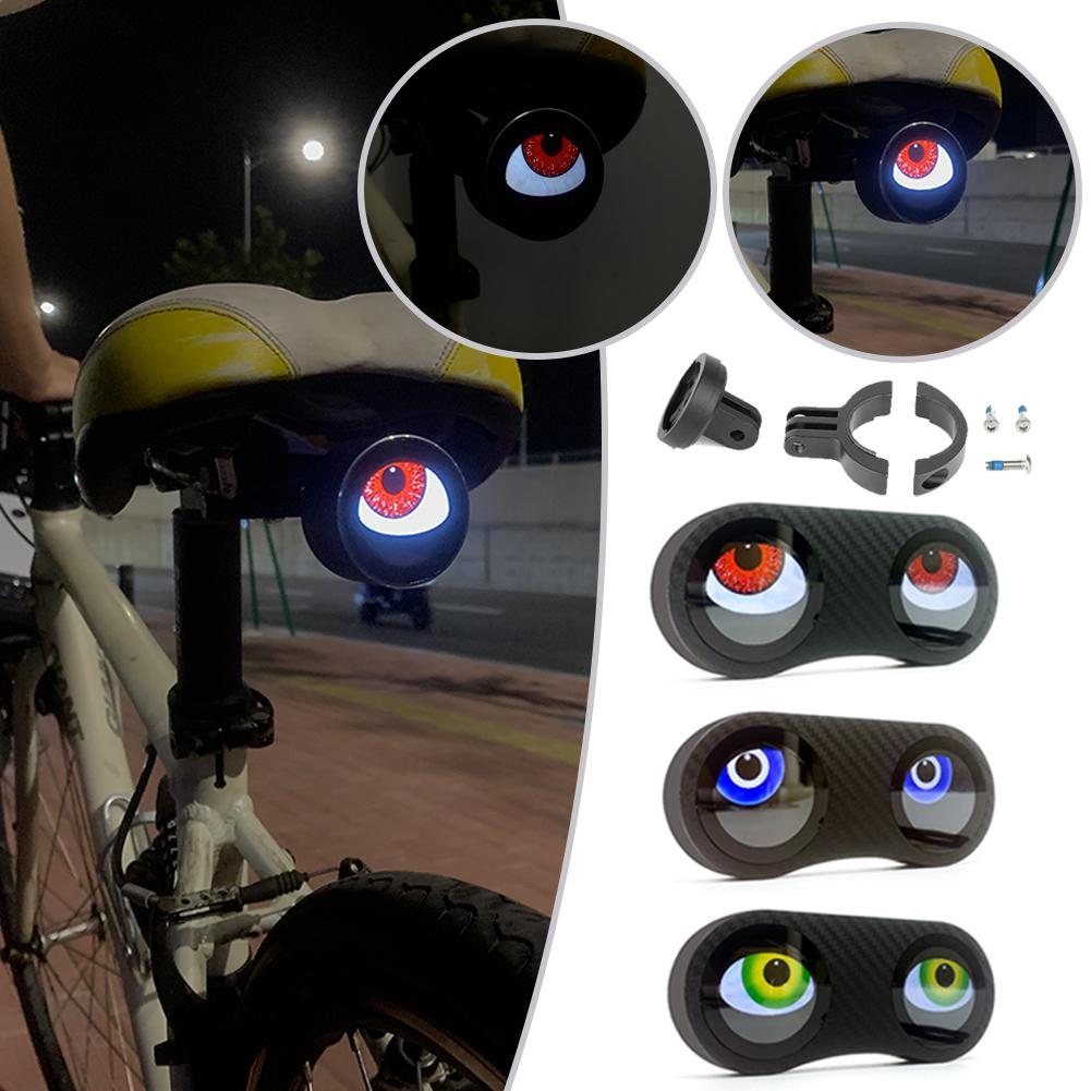 Bicycle Devil Eye Light USB Rechargeable Long-lasting Wiring-free Design Builtin Large-capacity Battery GIF Customizable Content