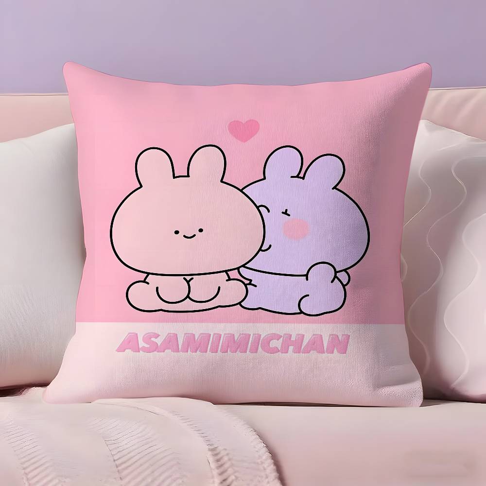 Cartoon A-Asamimichan Cute Bunny Pillow Case Ultra Soft Skin Friendly Fabric Cloud Like Comfort & Concealed Zipper