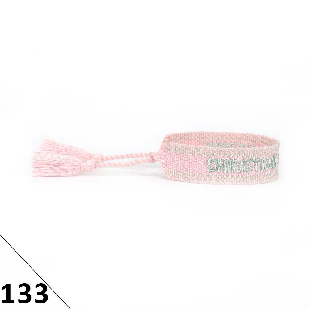 Factory Direct Cross-Border Hand Woven Bracelets Polyester D-Shaped Side White Fringed Ethnic Style Bracelets For Trade