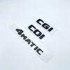 Buchstaben-Emblem für Mercedes Benz CDI CGI TDI 4Matic, Auto-Styling, Kofferraum-Typenschild, Logo-Aufkleber, flache Schriftarten, silberfarben, glänzend, Schwarz