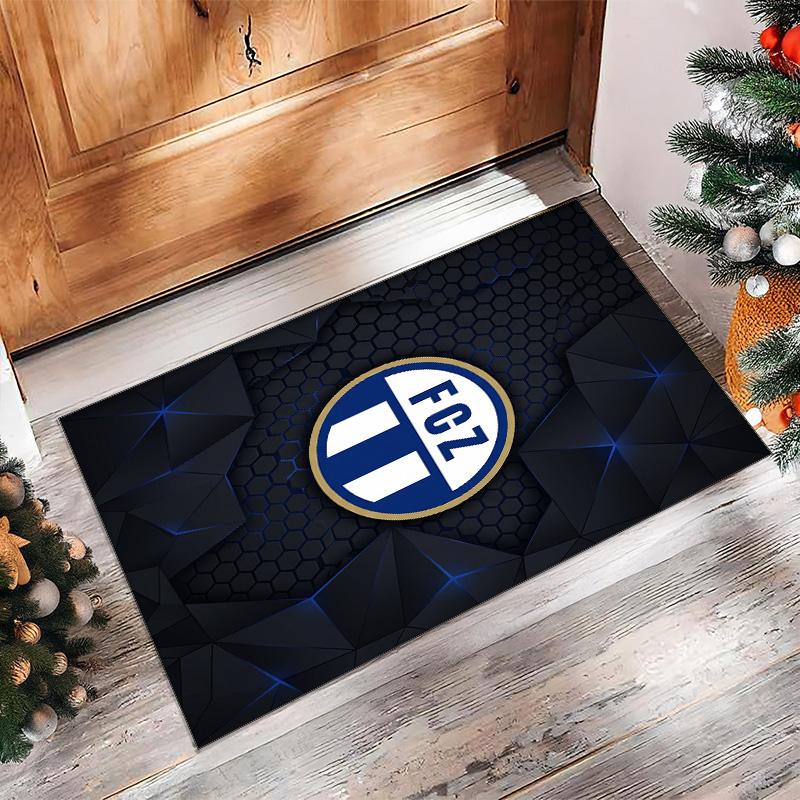 Tappeto Morbido Area Rug con Motivo Calcio FC Zürich Antiscivolo Tappeto per Pavimento Interno Tappetino Decorazione Sportiva per Camera da Letto