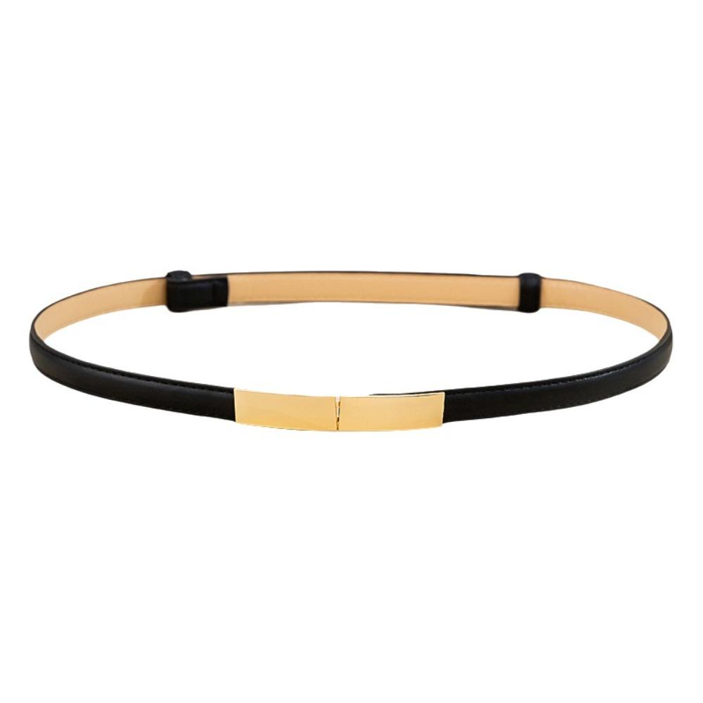 PU Leather Women Waist Belts Versatile Dress Belts Durable Skinny Leather Belt for Pants Dresses 100cm чёрный
