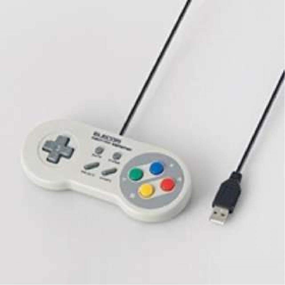 

ELECOM USB 8 Nostalgic Made in Japan Gamepad, Buttons, Blaze, Durable, Design, JC-U3808TWH, White, білий