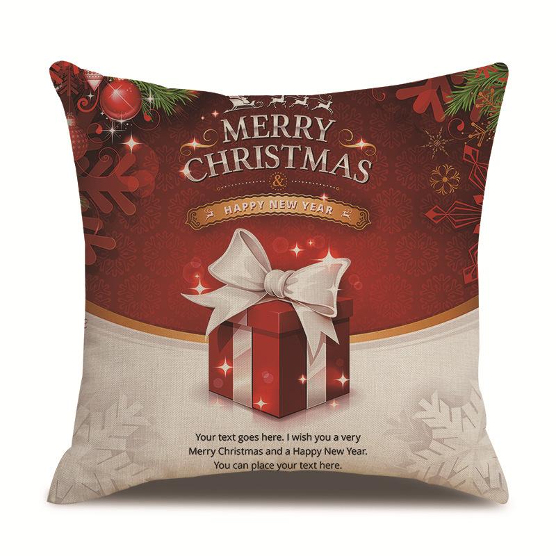 Christmas Bedroom Single-sided Pillowcase Living Room Linen Car Pillowcase Sofa Pillowcase Bedside Cushion Cover