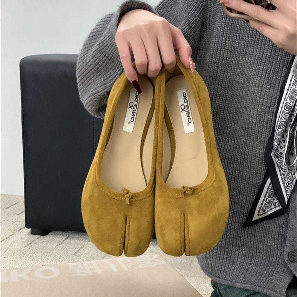 Fashion Bailamos 2024 New Women Split Toe Flats Tabi Ninja Shoes Slip On Microfiber Comfy Slippers Soft Bottom Loafers Ladies Moccasins