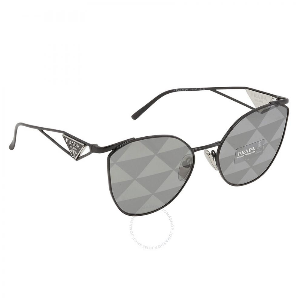 Prada Grey Pattern Silver Irregular Ladies Sunglasses Pr 50zs 1ab03t 59