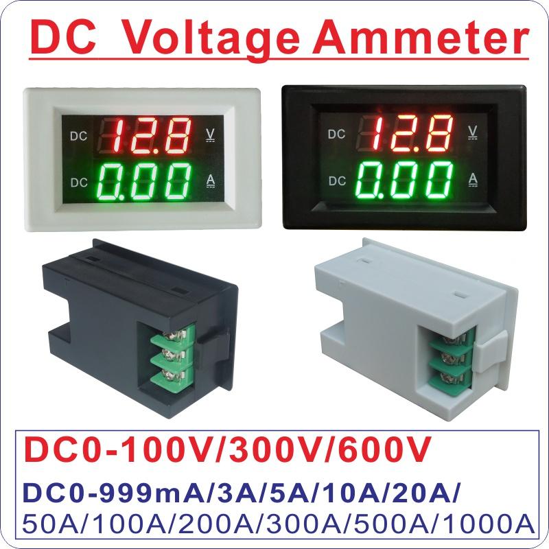 YB4835VA DC 100V 300V 600V Digital Voltmeter Ammeter Voltage Current Meter LED Display VA Dual Meter Amperemeter 3A 10A 20A 50A