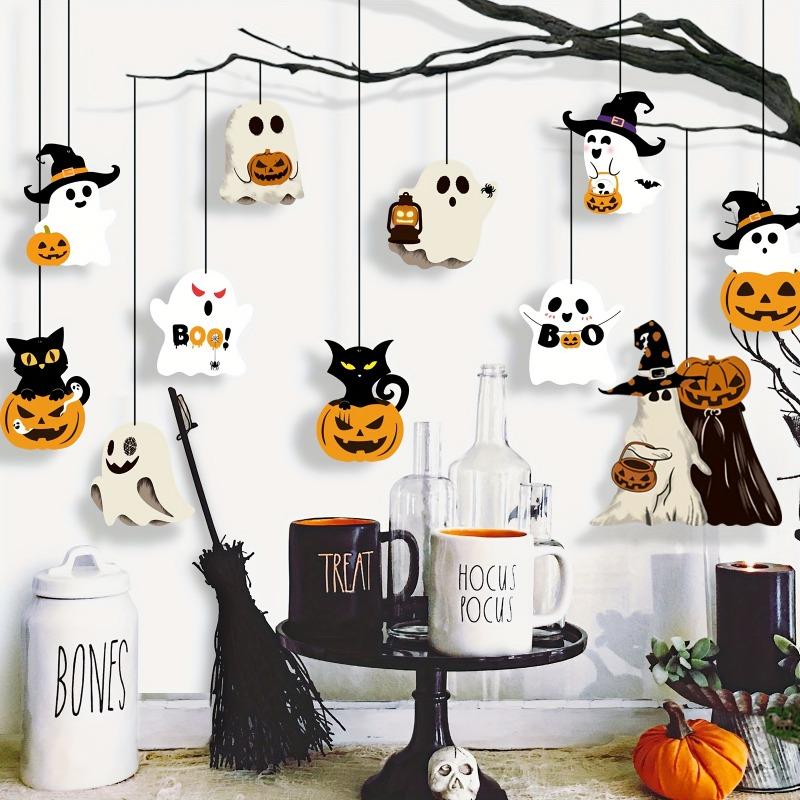 12PCS Paper Halloween Cute Ghost Pendant