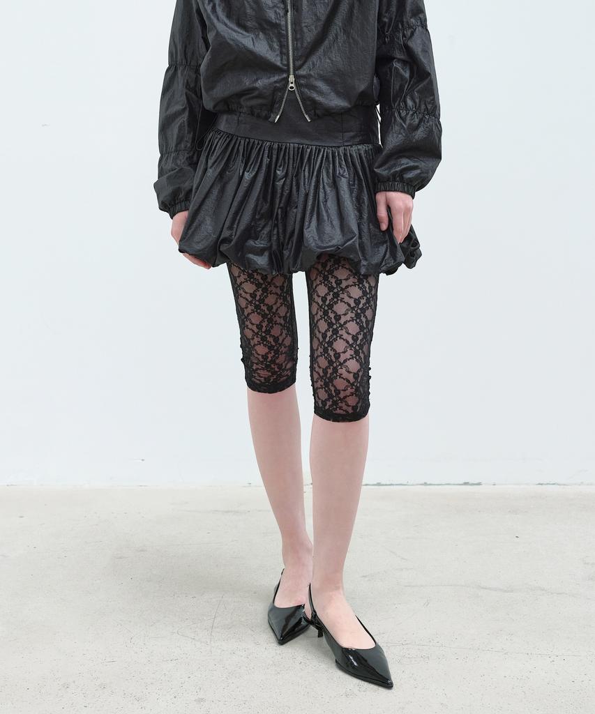 Aobteu Balloon Mini Skirt - Black