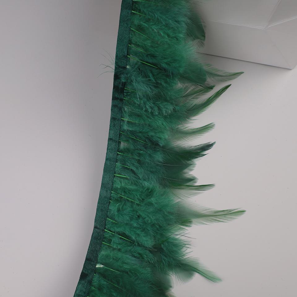 10Meters Hackle Feather Trim Rooster Neck Feather Ribbon Pheasant Feathers Fringe for Crafts Accessories Sewing Decoration