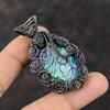 Abalone Shell Pendant Copper Wire Wrapped Pendant Gemstone Pendant For Women Wire Wrap Jewelry Handmade Pendant Copper Jewelry Gift For Mom