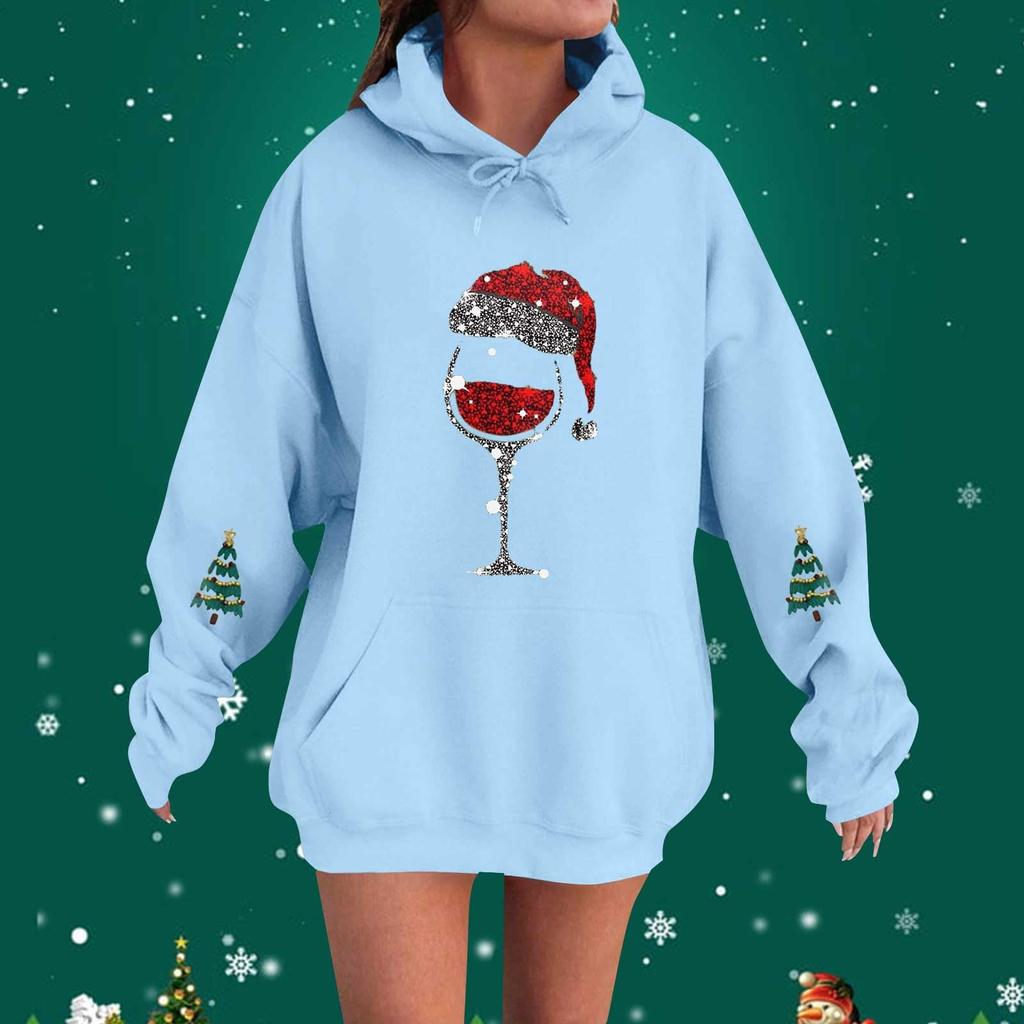 Women's Fashionable Casual Hooded Long Sleeved Printed Sweatshirt